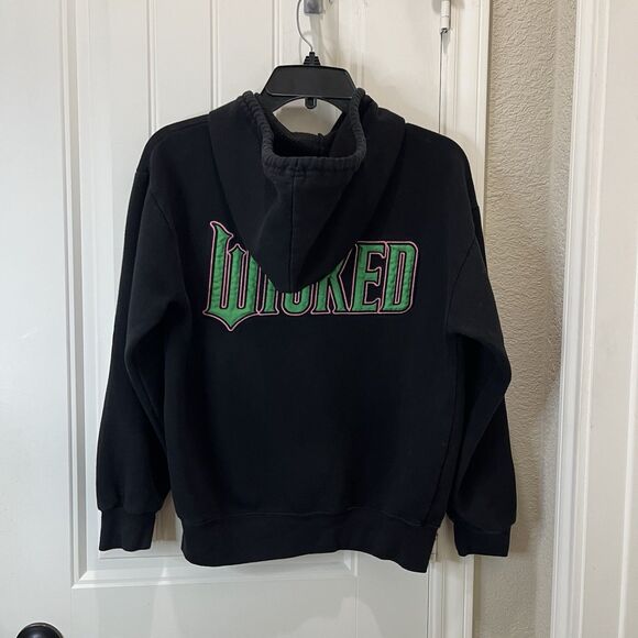 Wicked Movie Zip Up Hoodie Sweatshirt Size XS Black Embroidered Adult Musical - Picture 7 of 10